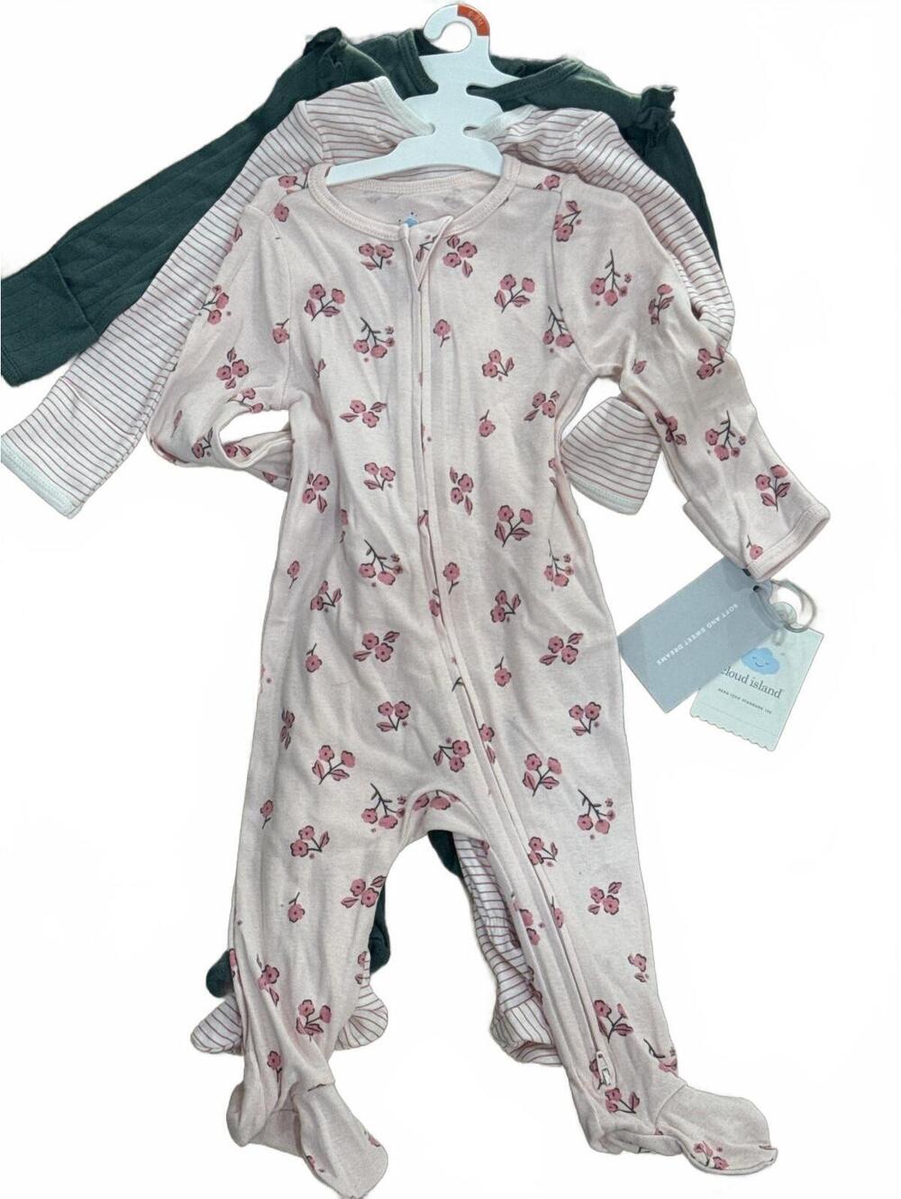 Cloud Island 3-Piece Floral Outfit Set Pink Green 6-9M NWT